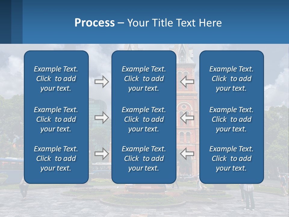 A Church With A Statue In Front Of It PowerPoint Template