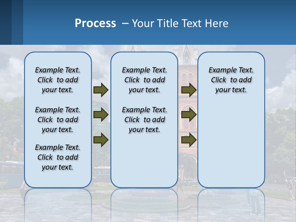 A Church With A Statue In Front Of It PowerPoint Template