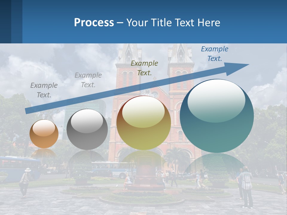 A Church With A Statue In Front Of It PowerPoint Template