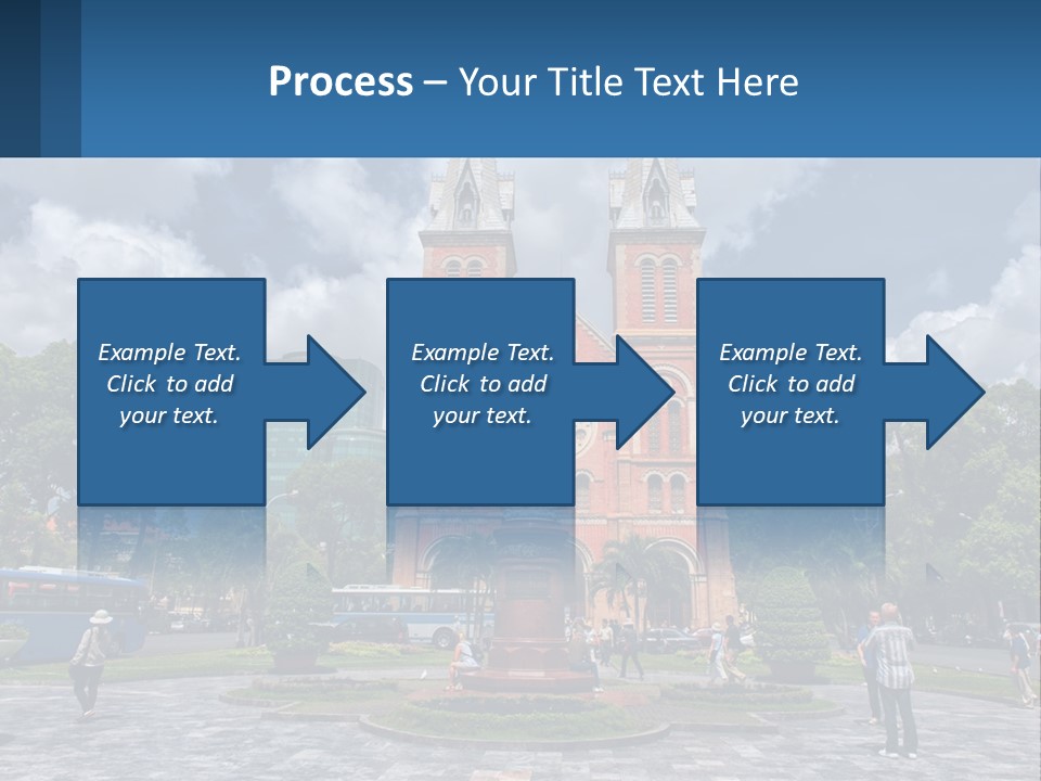 A Church With A Statue In Front Of It PowerPoint Template