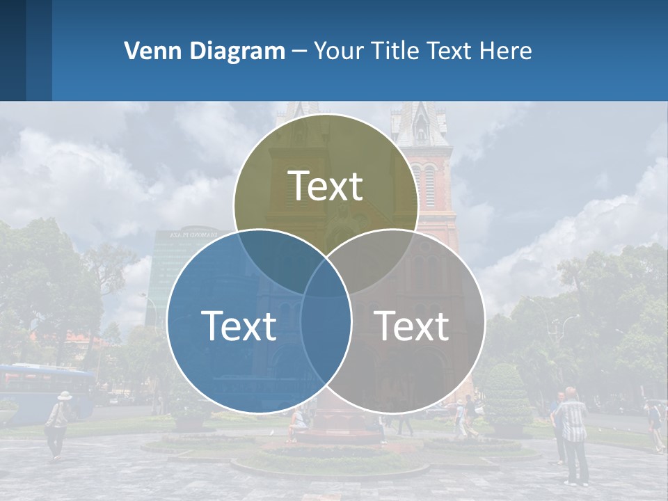 A Church With A Statue In Front Of It PowerPoint Template