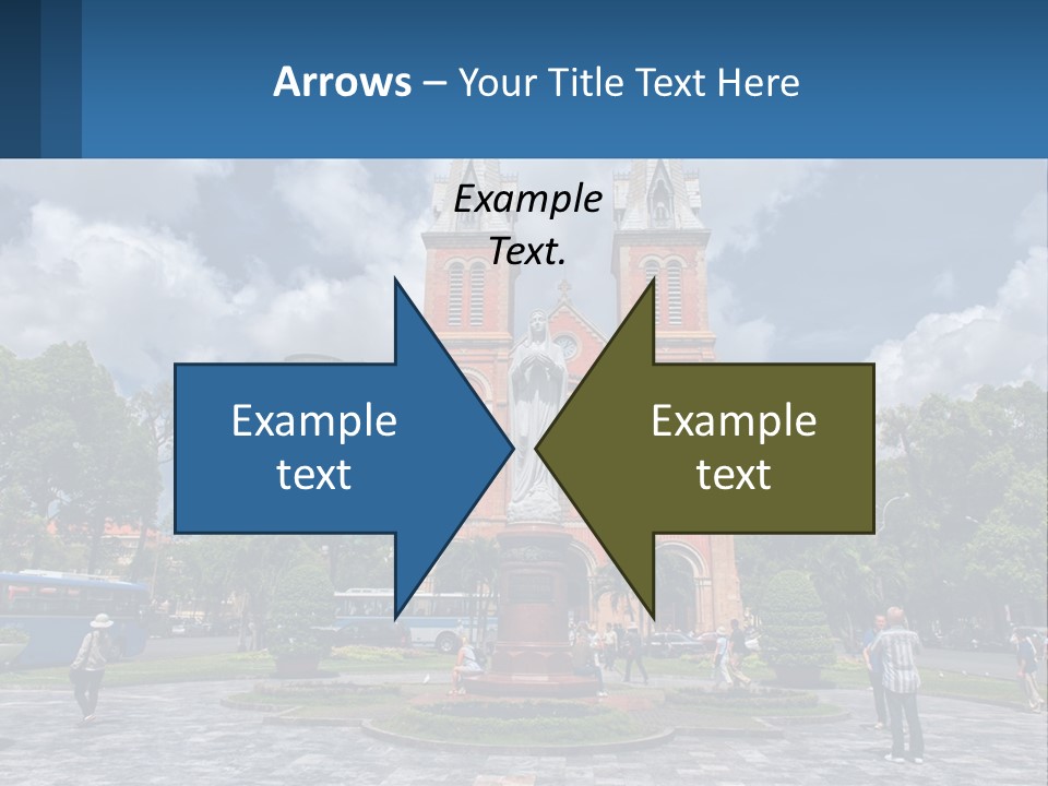 A Church With A Statue In Front Of It PowerPoint Template