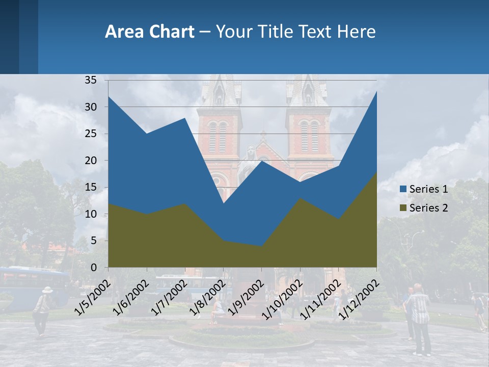 A Church With A Statue In Front Of It PowerPoint Template