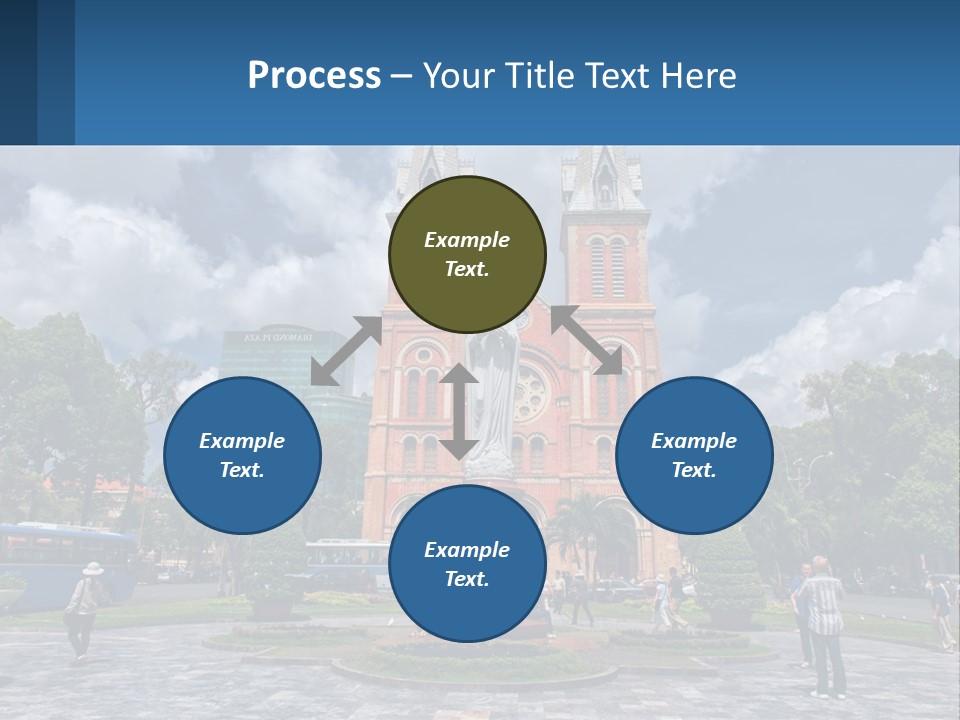 A Church With A Statue In Front Of It PowerPoint Template
