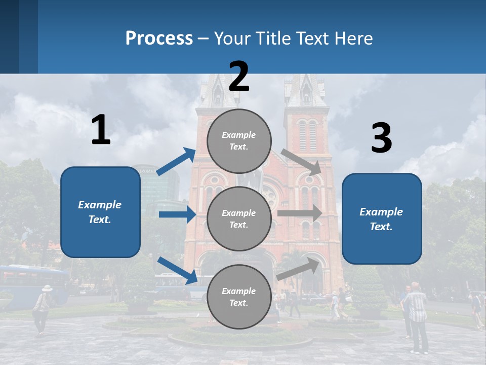 A Church With A Statue In Front Of It PowerPoint Template