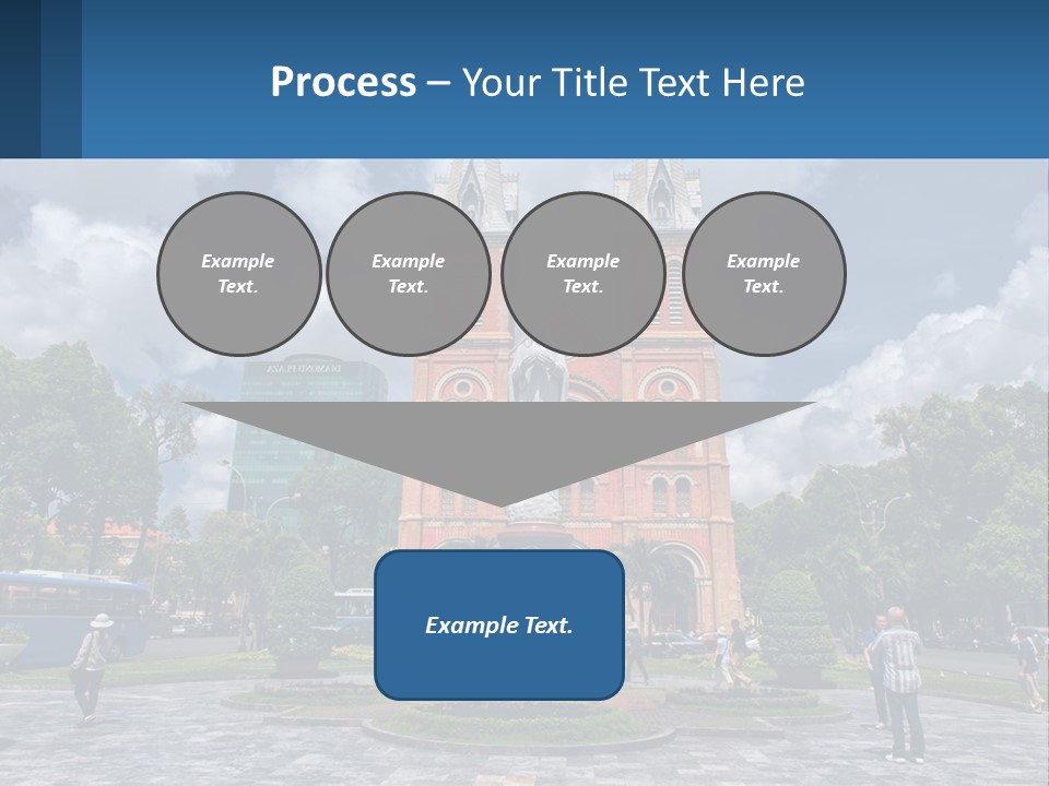 A Church With A Statue In Front Of It PowerPoint Template