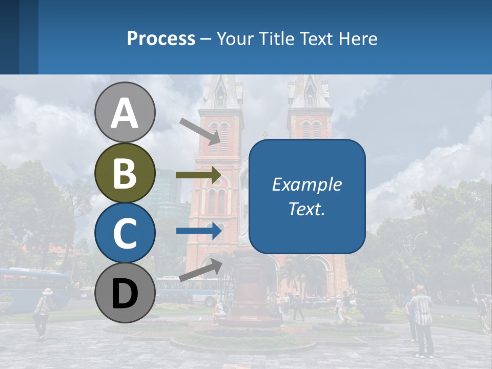 A Church With A Statue In Front Of It PowerPoint Template