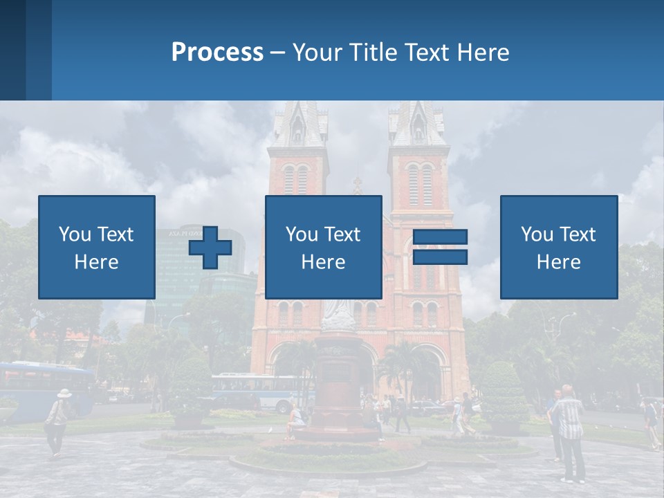 A Church With A Statue In Front Of It PowerPoint Template