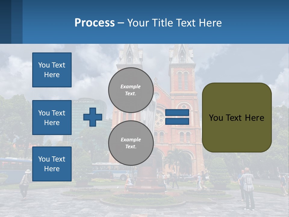 A Church With A Statue In Front Of It PowerPoint Template