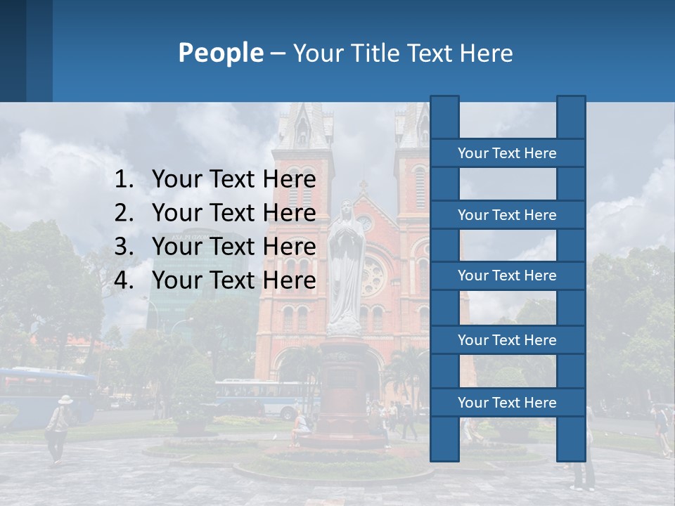 A Church With A Statue In Front Of It PowerPoint Template