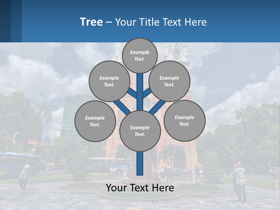 A Church With A Statue In Front Of It PowerPoint Template