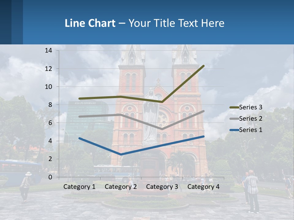 A Church With A Statue In Front Of It PowerPoint Template