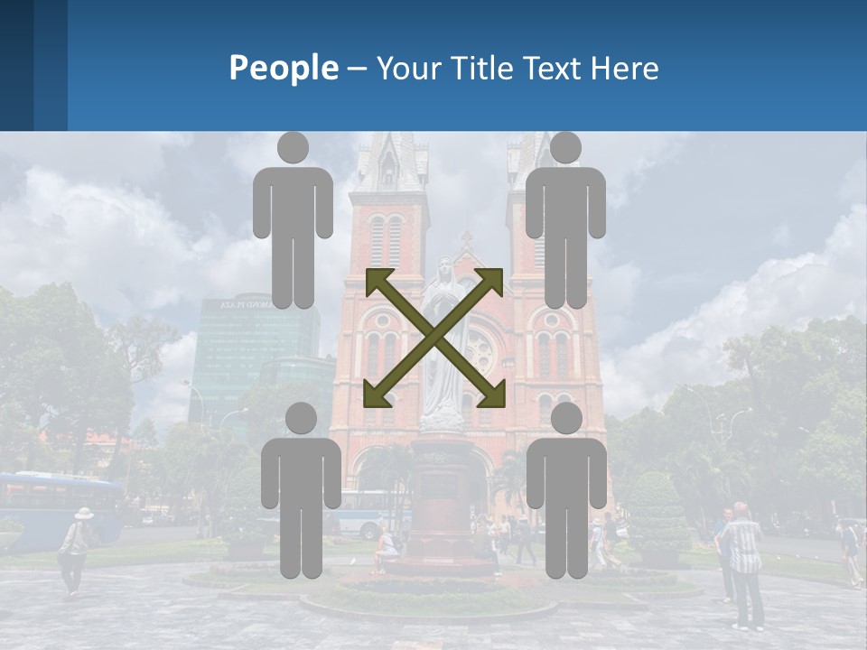 A Church With A Statue In Front Of It PowerPoint Template
