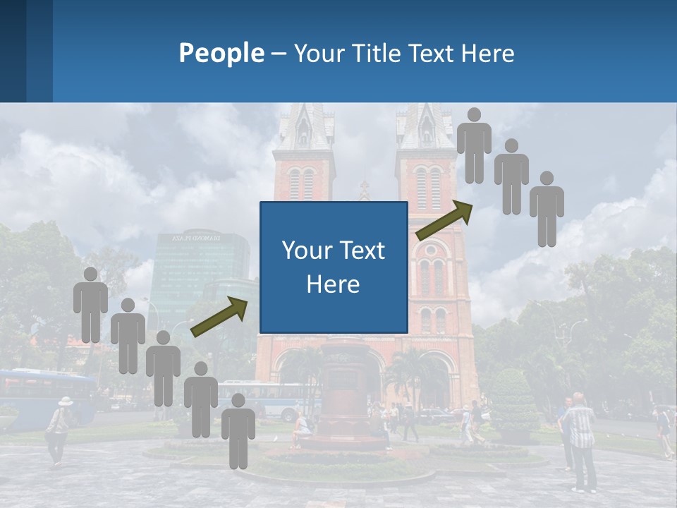 A Church With A Statue In Front Of It PowerPoint Template