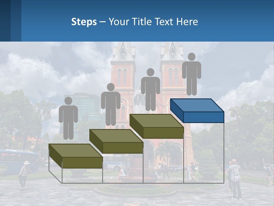 A Church With A Statue In Front Of It PowerPoint Template