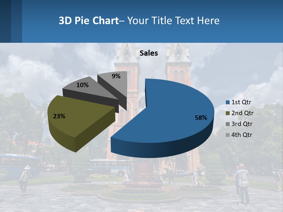 A Church With A Statue In Front Of It PowerPoint Template