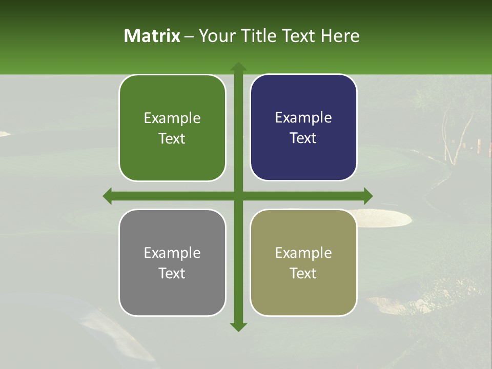 A Green Golf Course With A White Flag PowerPoint Template