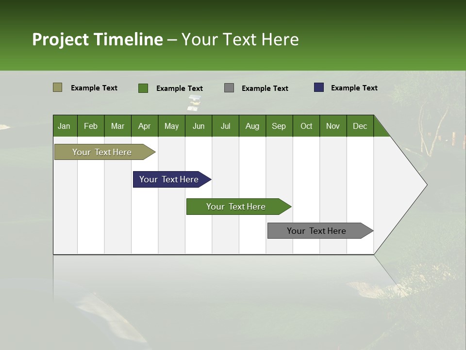 A Green Golf Course With A White Flag PowerPoint Template