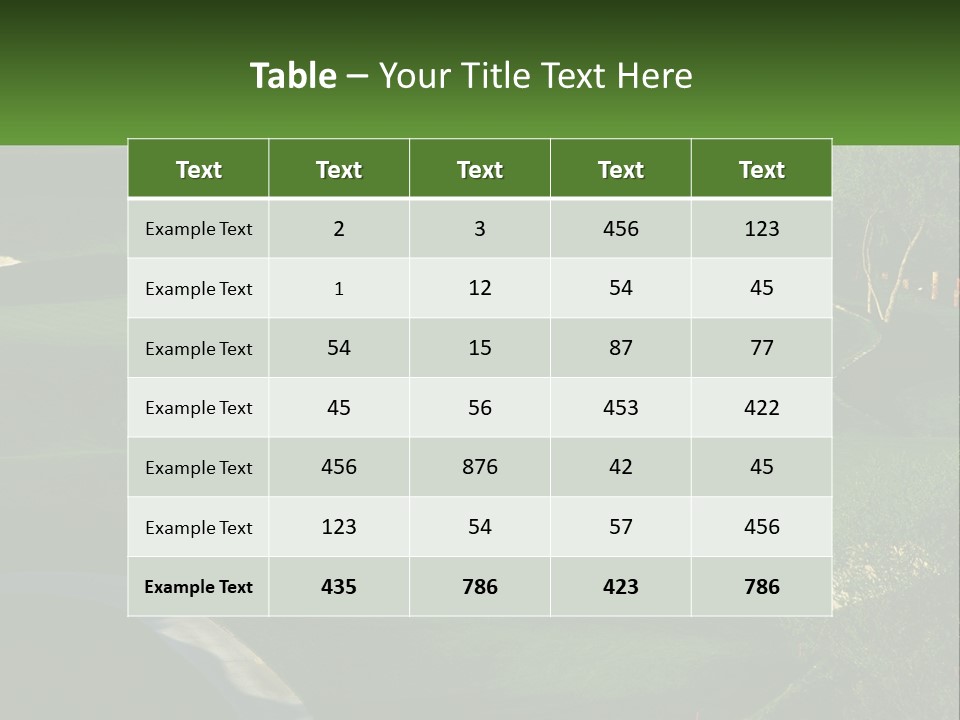 A Green Golf Course With A White Flag PowerPoint Template