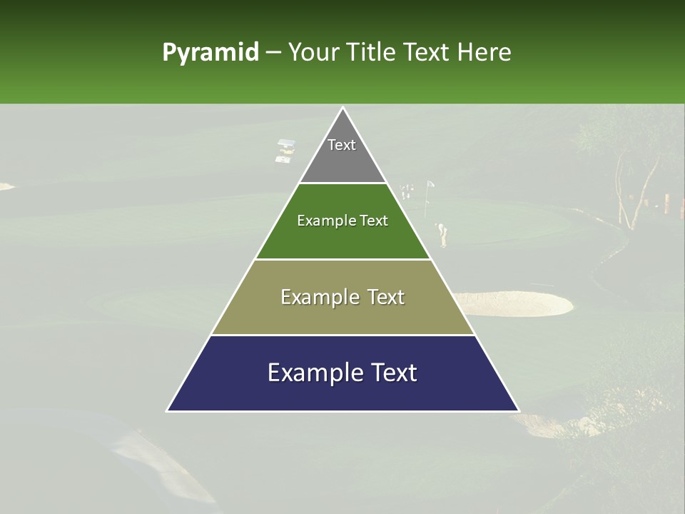 A Green Golf Course With A White Flag PowerPoint Template
