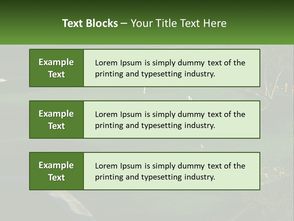 A Green Golf Course With A White Flag PowerPoint Template