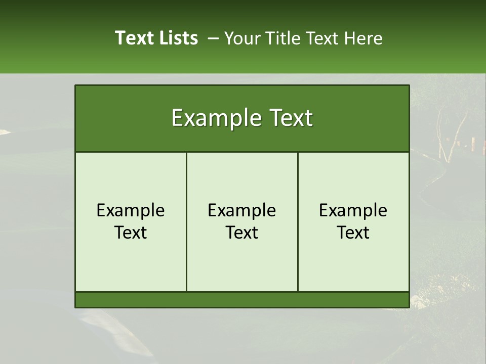 A Green Golf Course With A White Flag PowerPoint Template