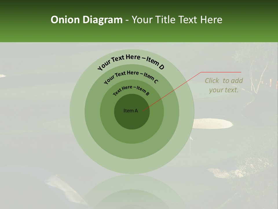 A Green Golf Course With A White Flag PowerPoint Template