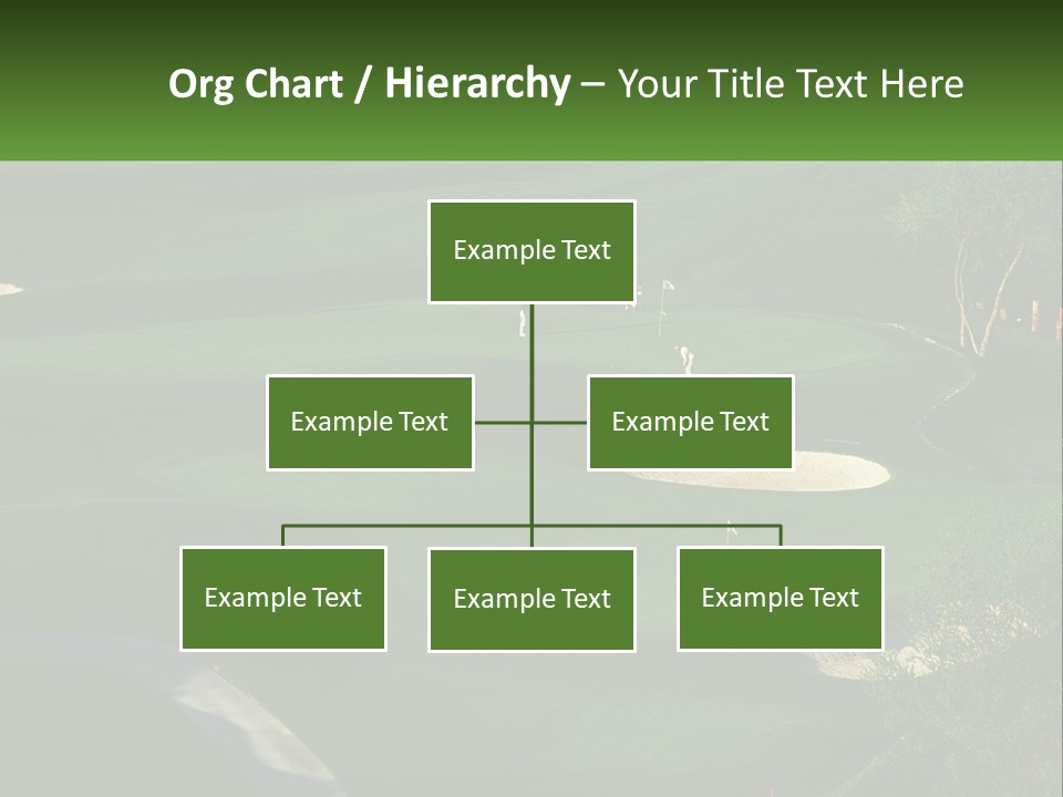A Green Golf Course With A White Flag PowerPoint Template