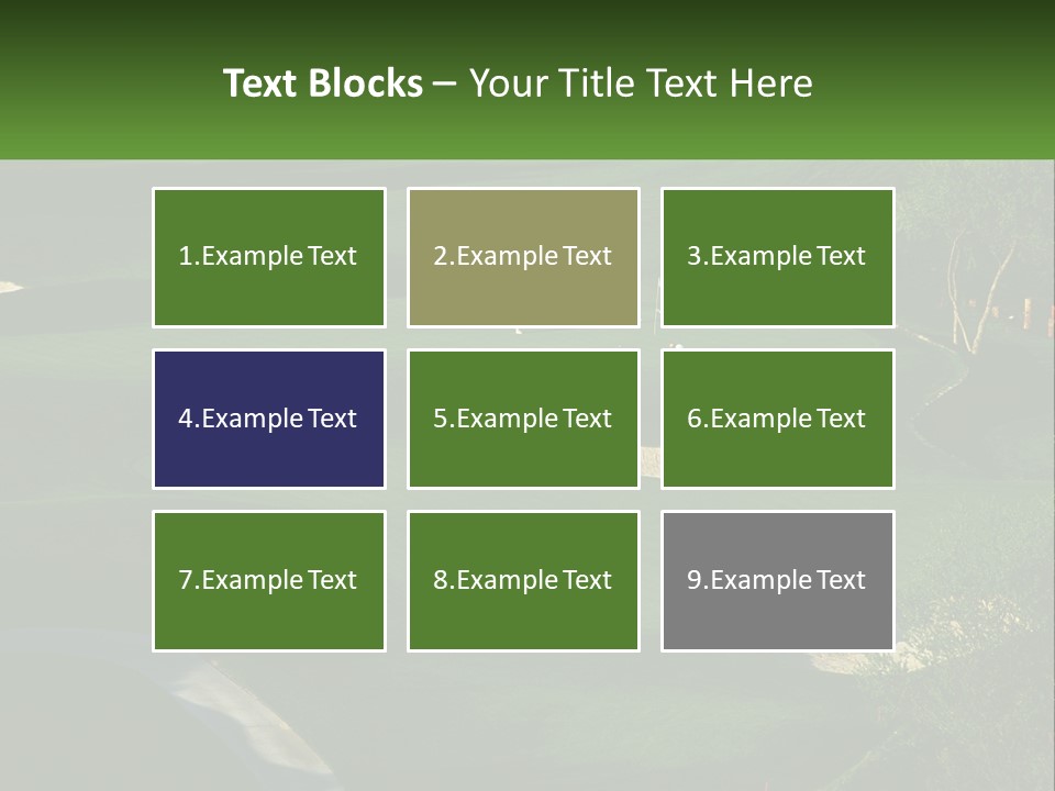A Green Golf Course With A White Flag PowerPoint Template