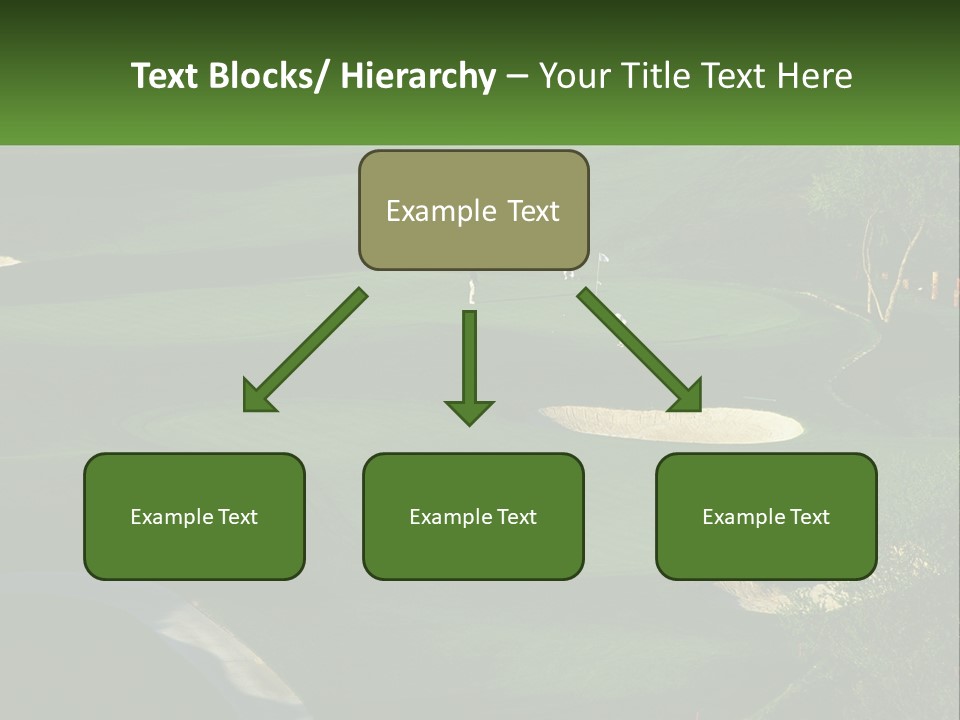 A Green Golf Course With A White Flag PowerPoint Template