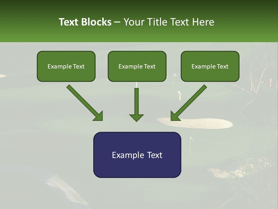 A Green Golf Course With A White Flag PowerPoint Template