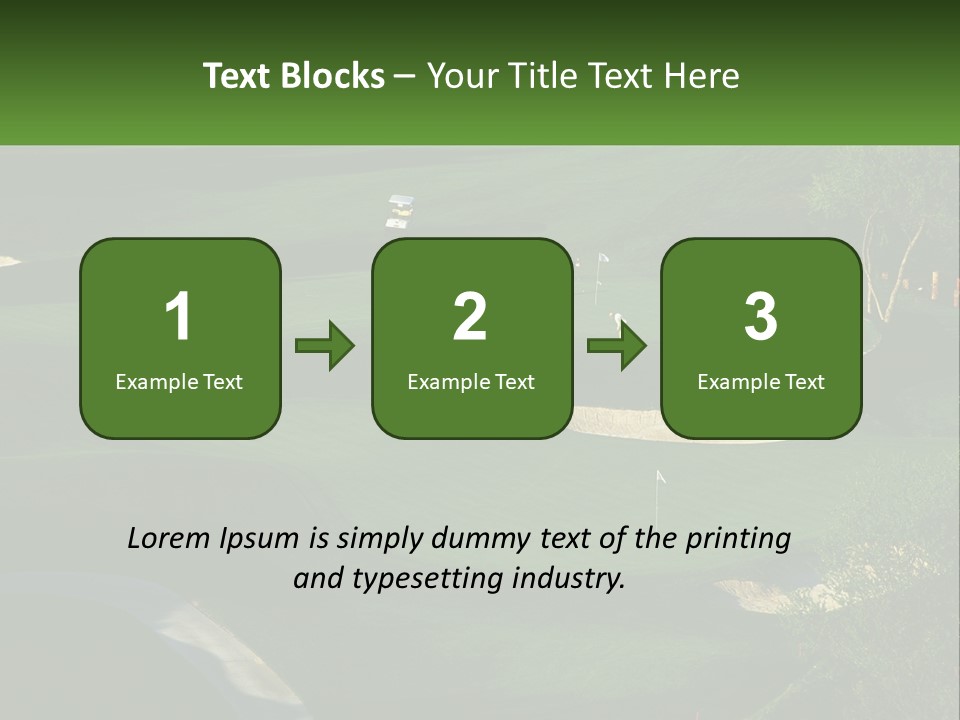 A Green Golf Course With A White Flag PowerPoint Template
