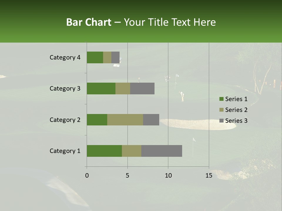 A Green Golf Course With A White Flag PowerPoint Template