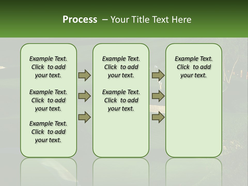 A Green Golf Course With A White Flag PowerPoint Template