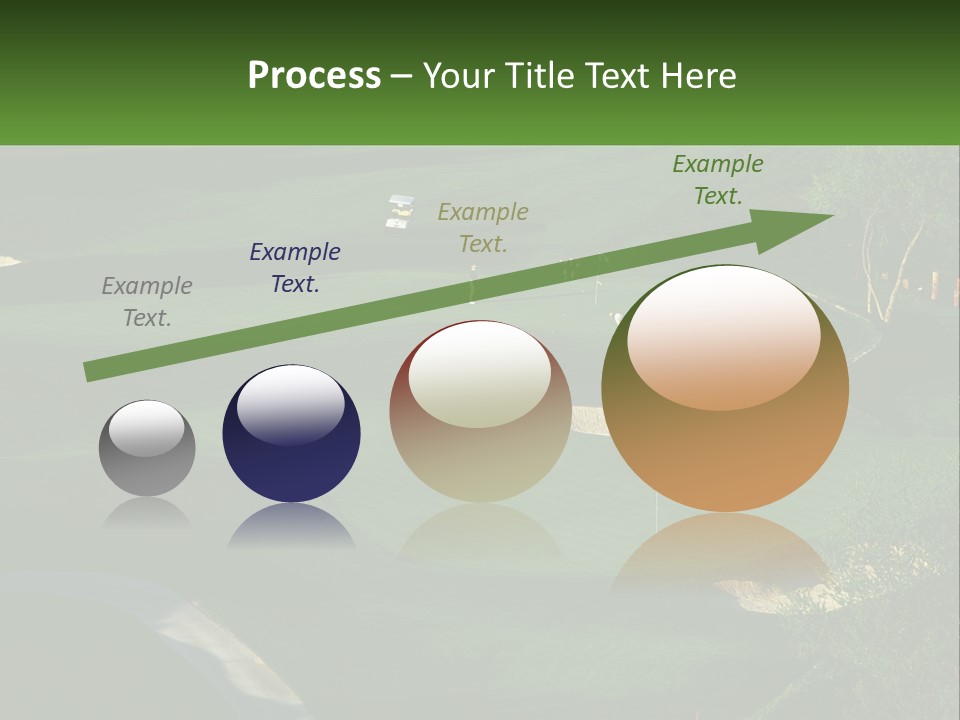 A Green Golf Course With A White Flag PowerPoint Template