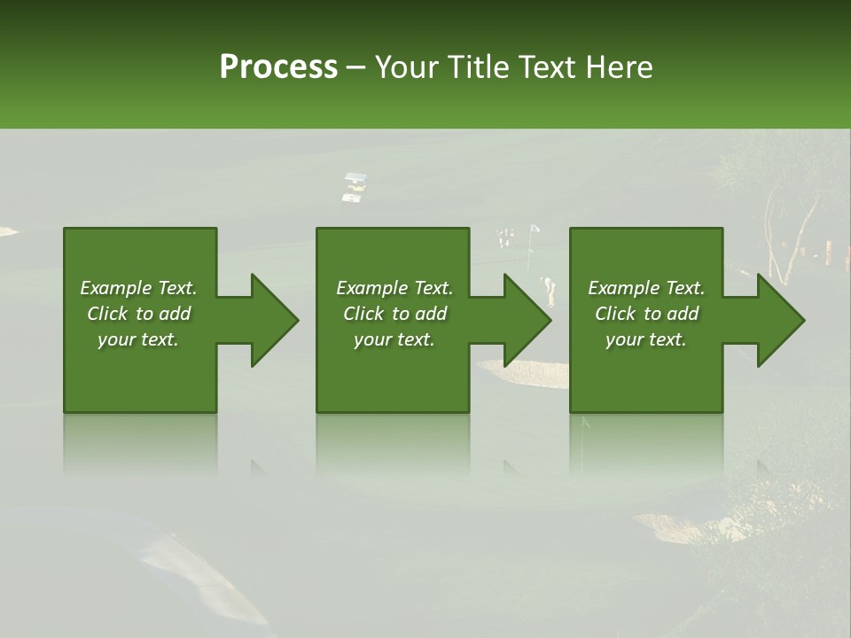 A Green Golf Course With A White Flag PowerPoint Template