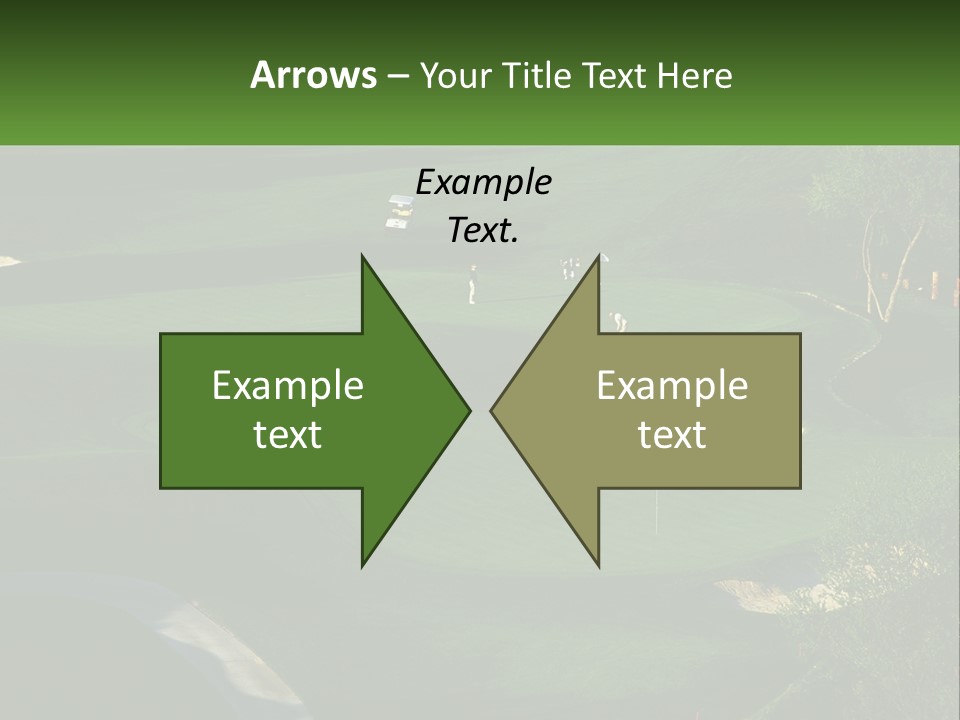 A Green Golf Course With A White Flag PowerPoint Template