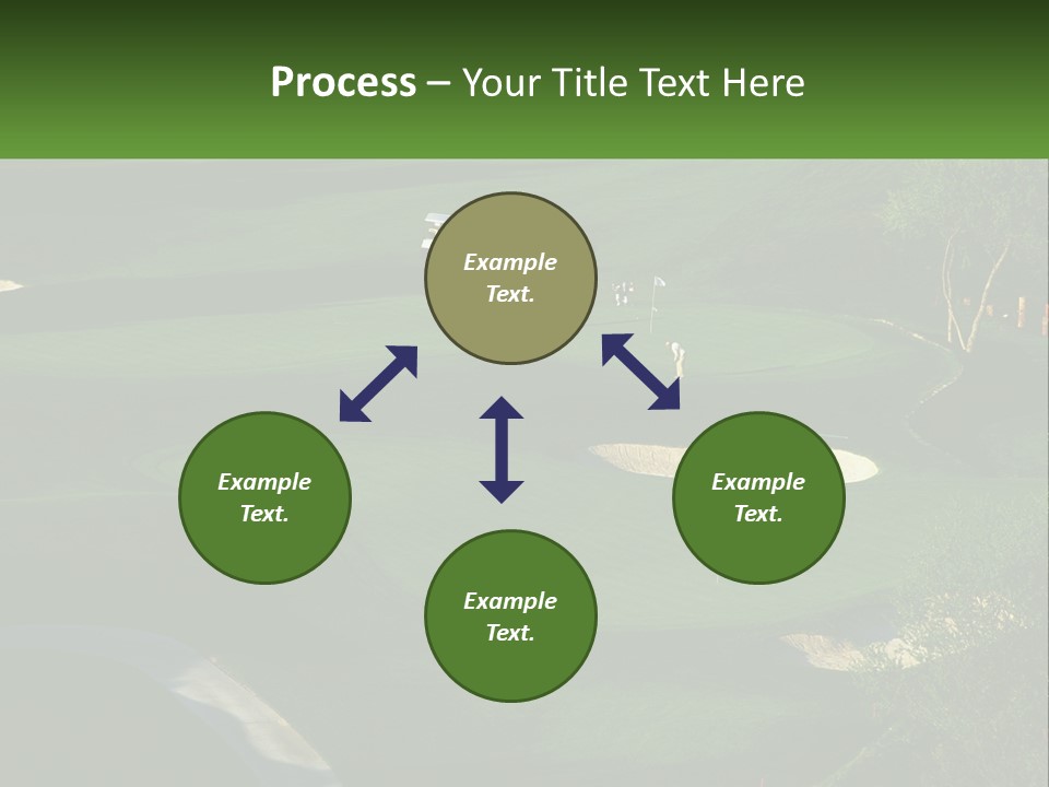 A Green Golf Course With A White Flag PowerPoint Template