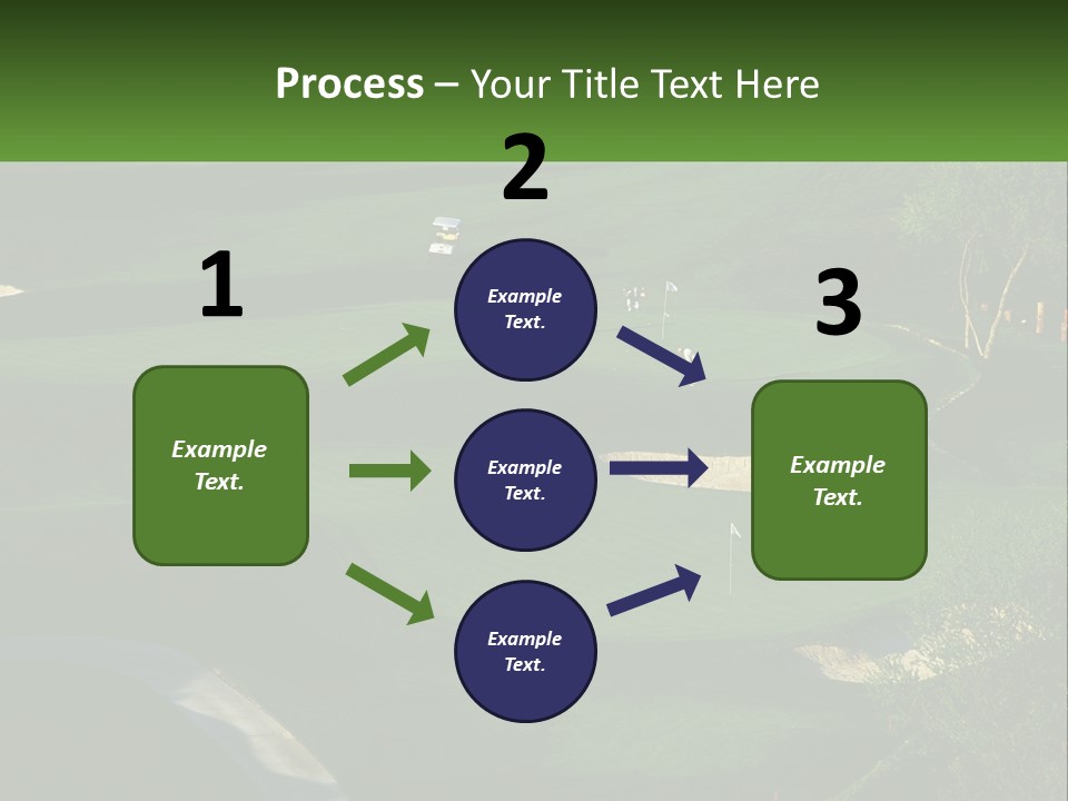 A Green Golf Course With A White Flag PowerPoint Template