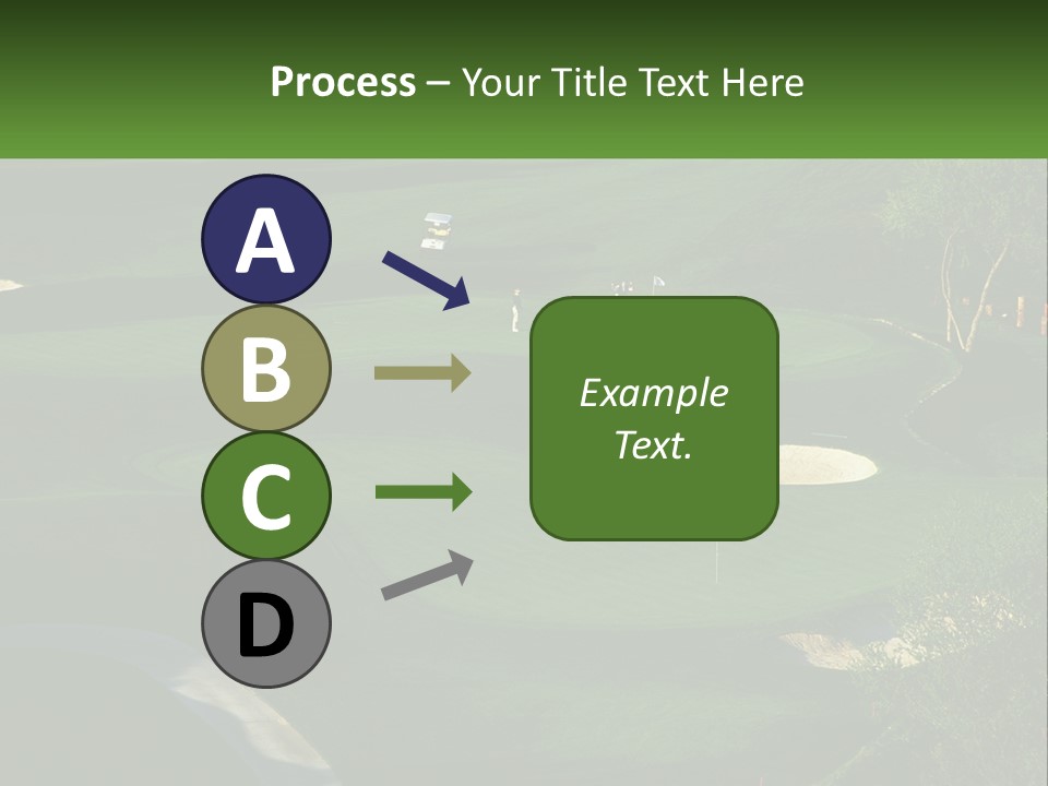 A Green Golf Course With A White Flag PowerPoint Template