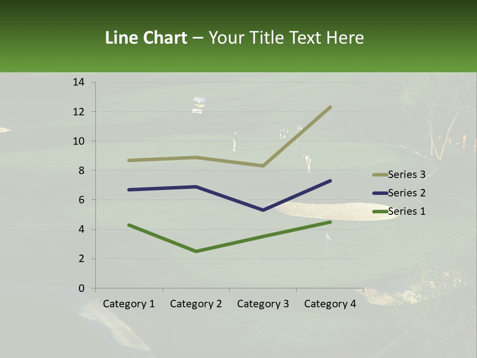 A Green Golf Course With A White Flag PowerPoint Template