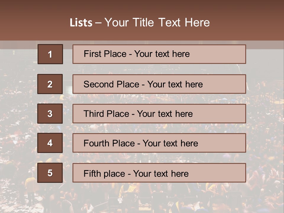 A Large Group Of People In A Large Auditorium PowerPoint Template