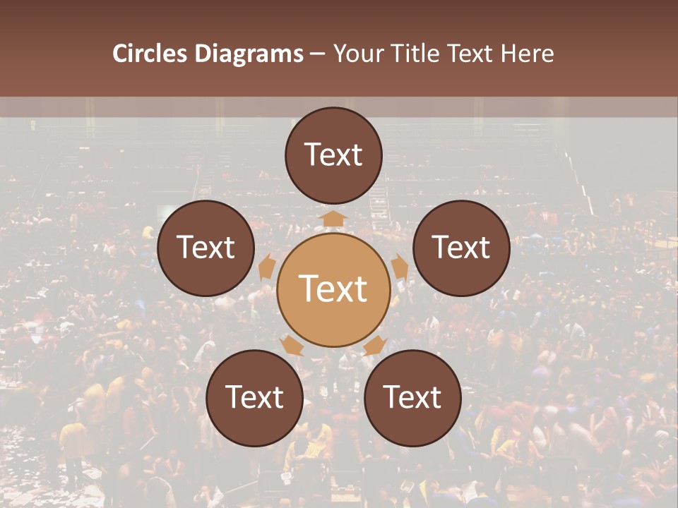 A Large Group Of People In A Large Auditorium PowerPoint Template