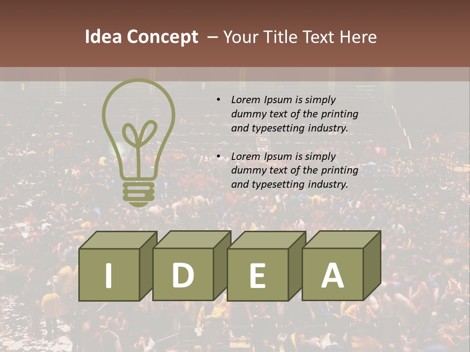 A Large Group Of People In A Large Auditorium PowerPoint Template