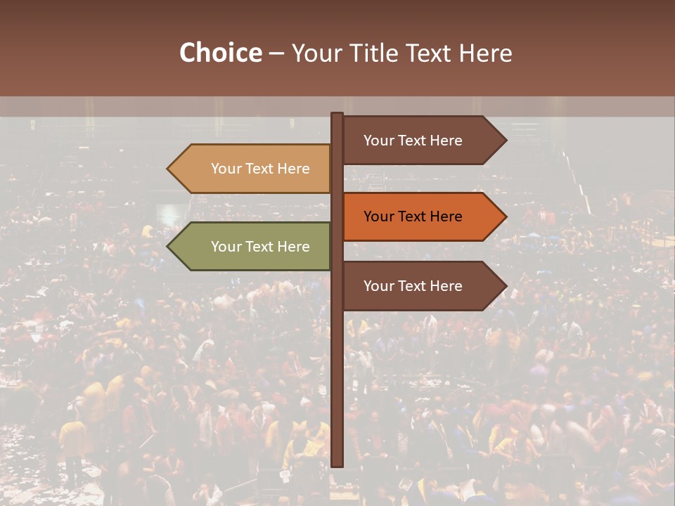 A Large Group Of People In A Large Auditorium PowerPoint Template