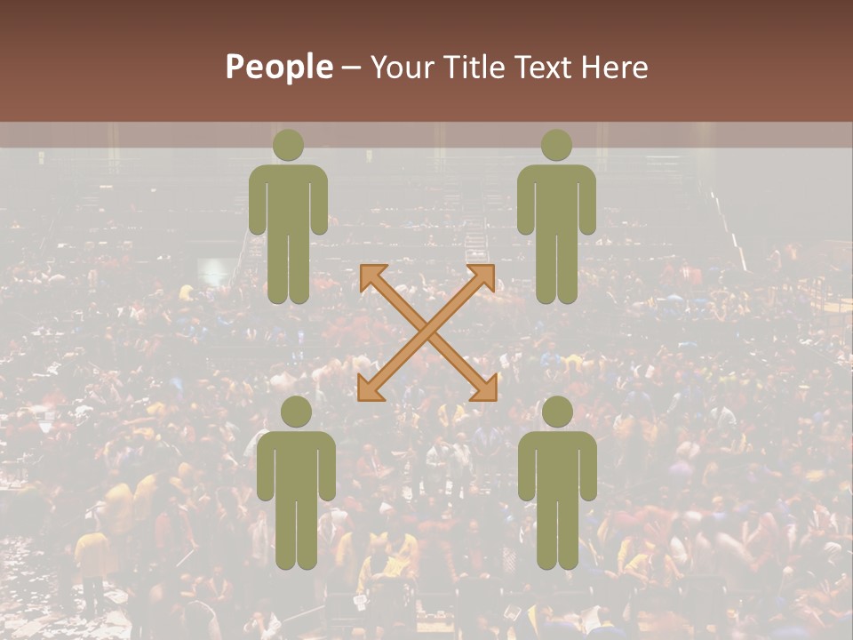 A Large Group Of People In A Large Auditorium PowerPoint Template