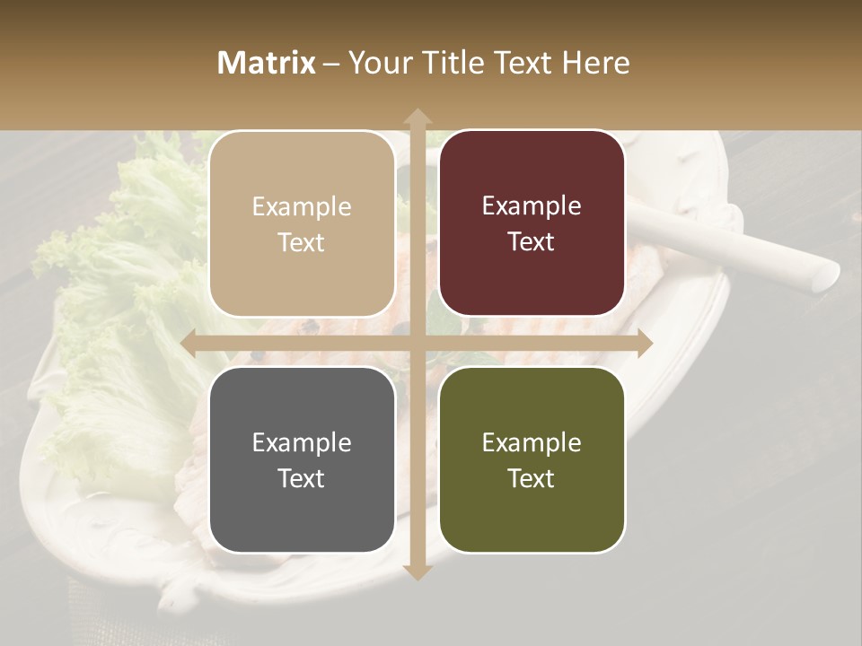 A White Plate Topped With A Piece Of Fish Next To Lettuce PowerPoint Template