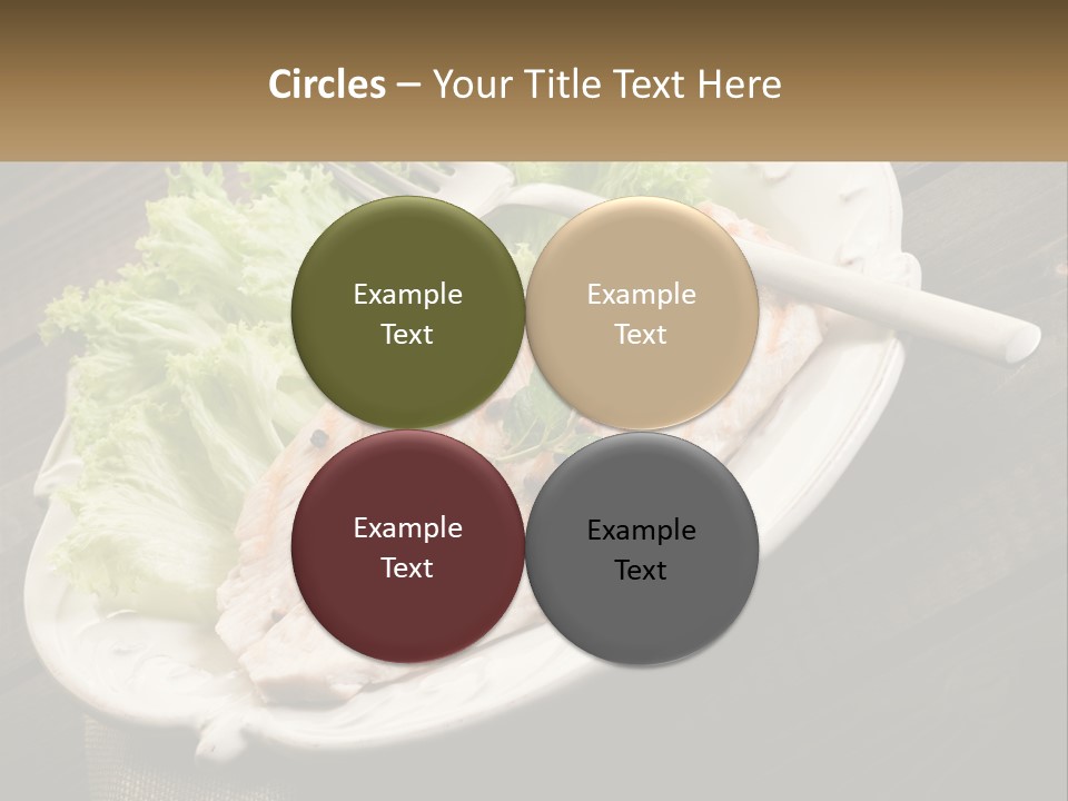 A White Plate Topped With A Piece Of Fish Next To Lettuce PowerPoint Template