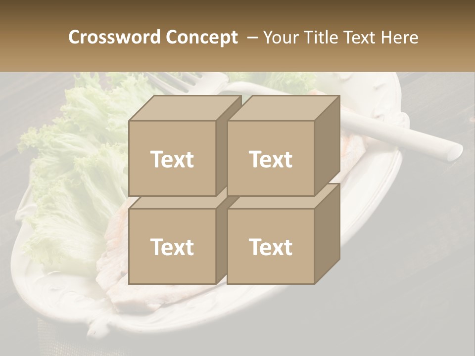 A White Plate Topped With A Piece Of Fish Next To Lettuce PowerPoint Template