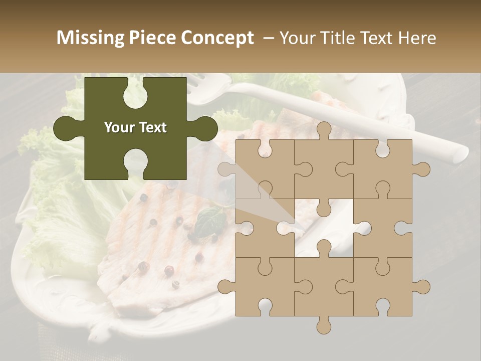 A White Plate Topped With A Piece Of Fish Next To Lettuce PowerPoint Template
